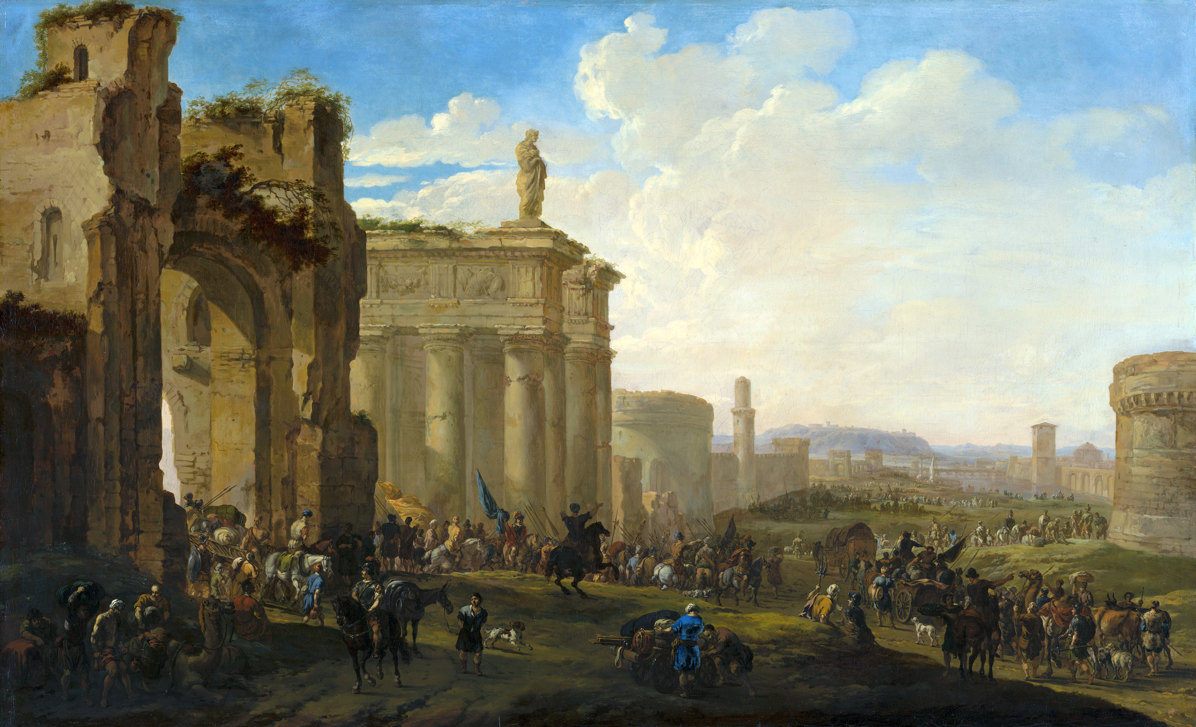 Army Advancing among Roman Ruins. Courtesy of Mauritshuis, Europeana